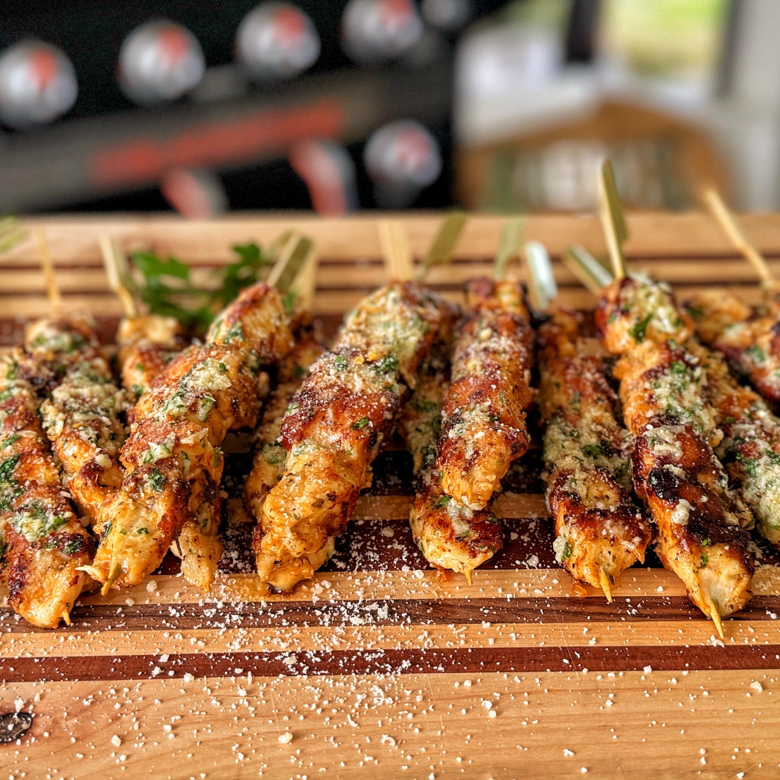 Garlic Parmesan Chicken Skewers