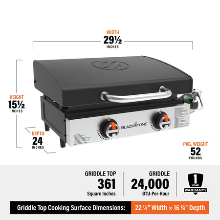 22" TABLETOP GRIDDLE WITH HOOD